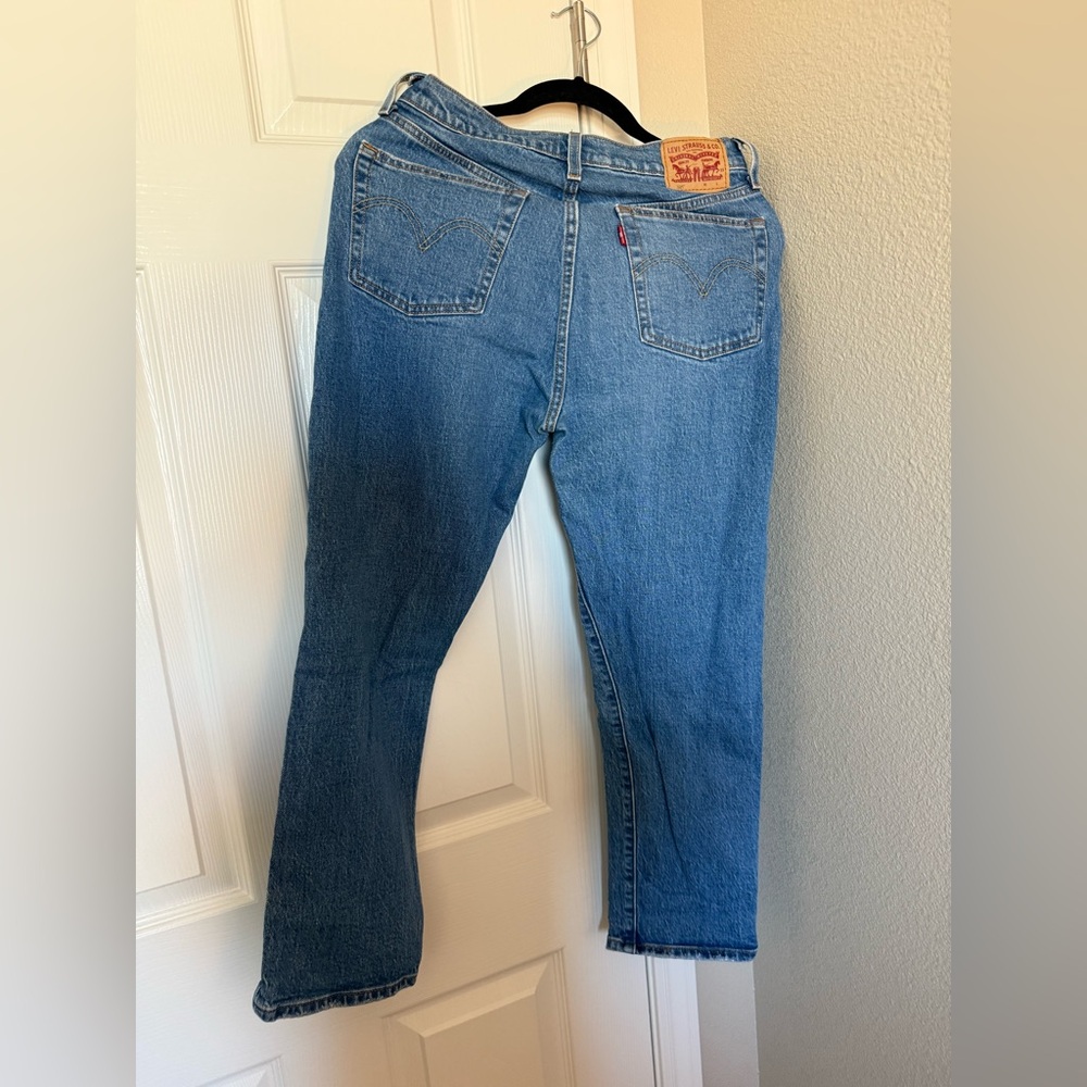 Levi's High-Rise Distressed Blue Jeans